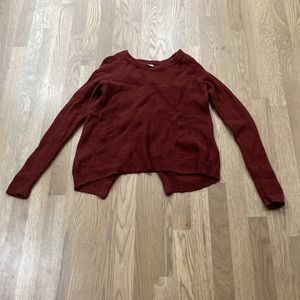 Madewell Women’s Burnt Red Knit Open Back Long Sleeve Sweater Shirt Top